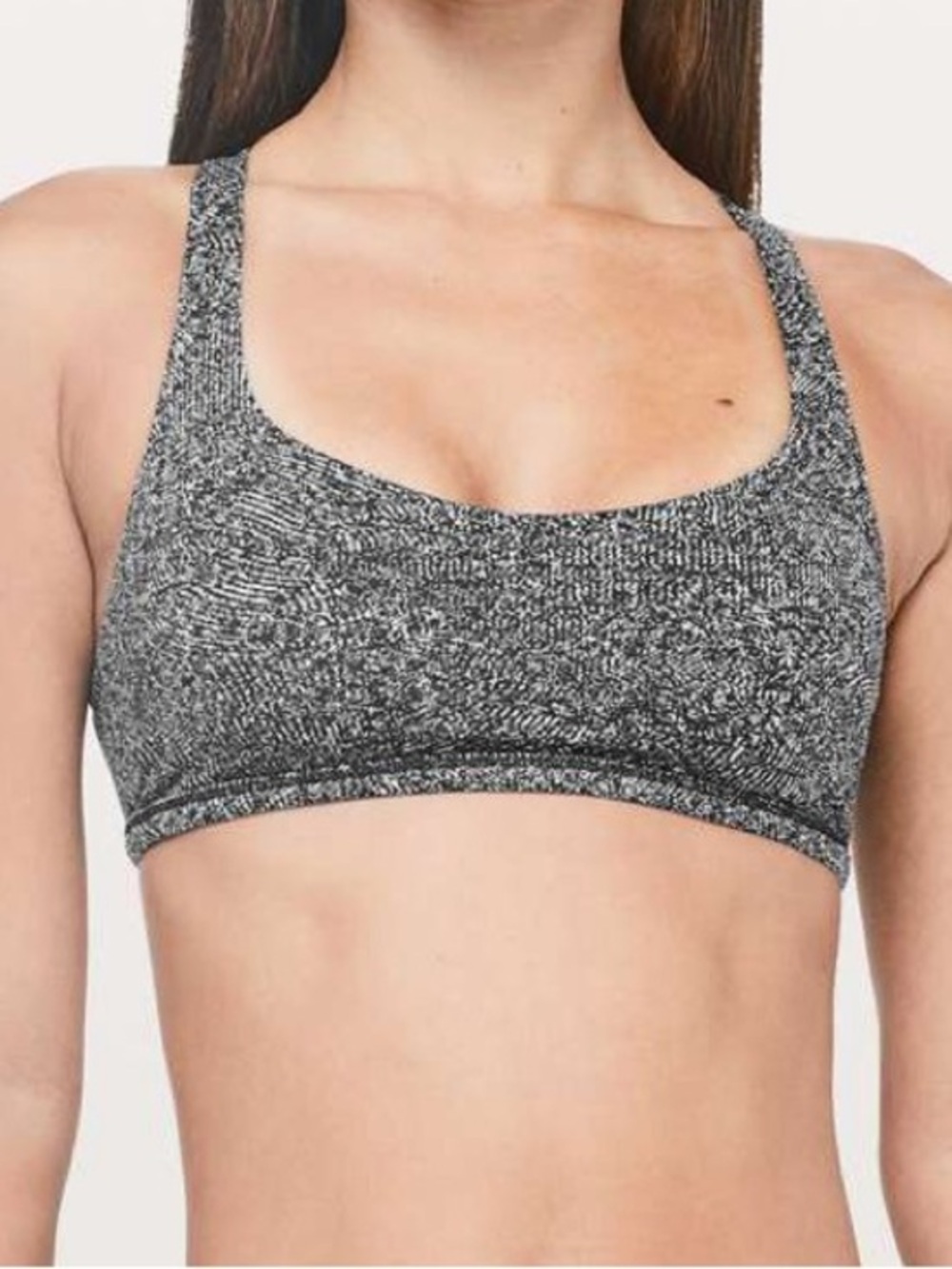 Women’s 6 Lululemon Free To Be Bra (Wild) Feathered Jacquard Black White